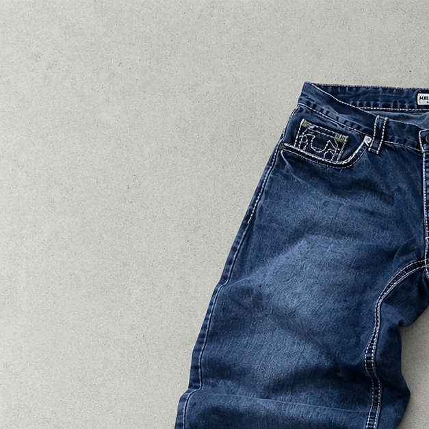 Y2K True Religion Jeans Marineblau, Schwarz Rare (W33 | DE 48)