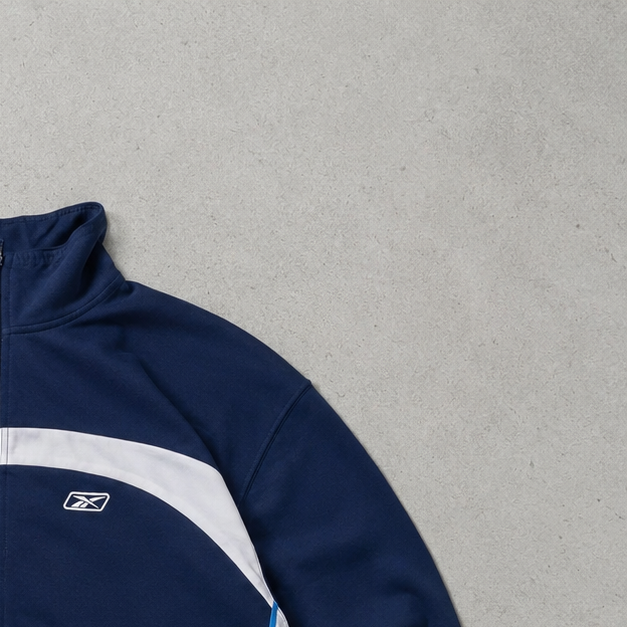 90s Y2K Reebok Windbreaker Navy / White Limited Stitched Logo (L)