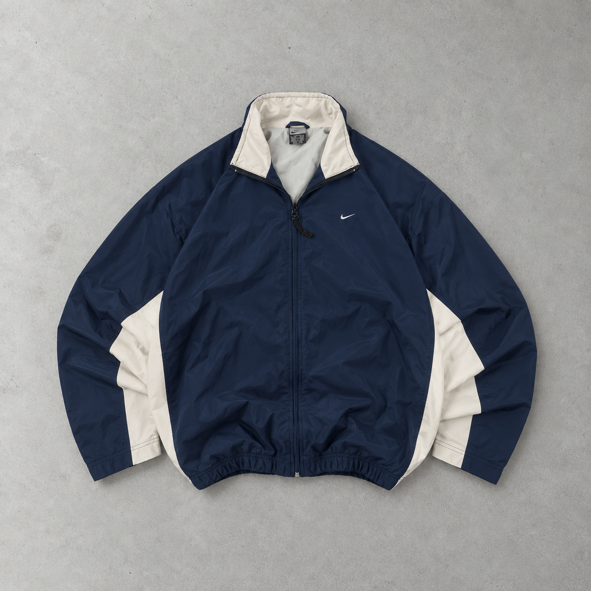 90s Nike Windbreaker Weiß, Marineblau Limited (XXL)