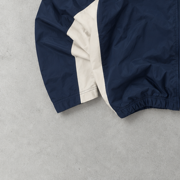 90s Nike Windbreaker Weiß, Marineblau Limited (XXL)