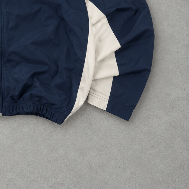 90s Nike Windbreaker Weiß, Marineblau Limited (XXL)