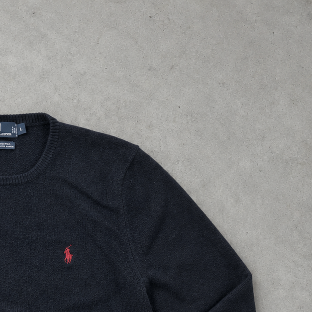 Ralph Lauren Crewneck Sweater Marineblau Rare (L)