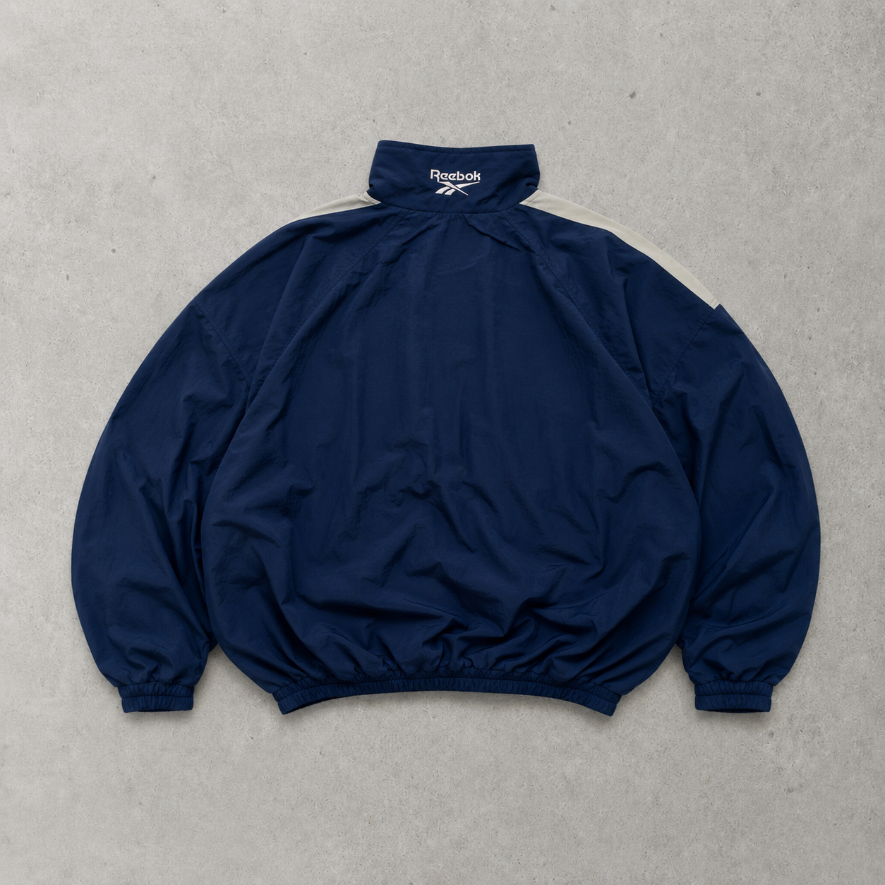 90s Reebok Windbreaker Navy / White Rare Stitched Logo (S)