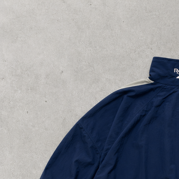 90s Reebok Windbreaker Navy / White Rare Stitched Logo (S)