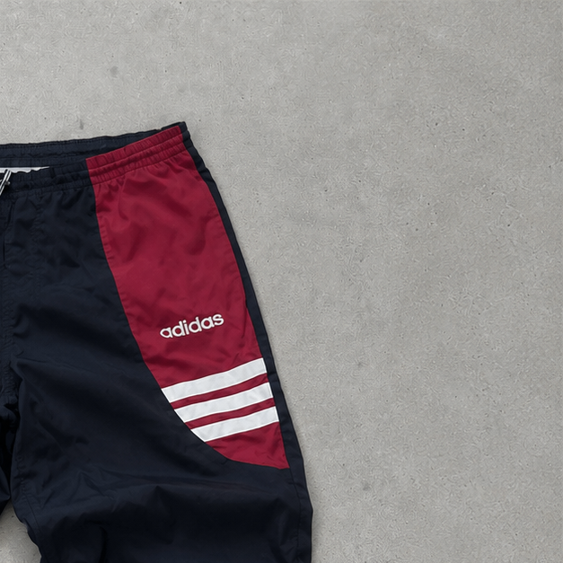 90s Adidas Track Pants Schwarz, Rot Limited (Size L) Stitched Logo
