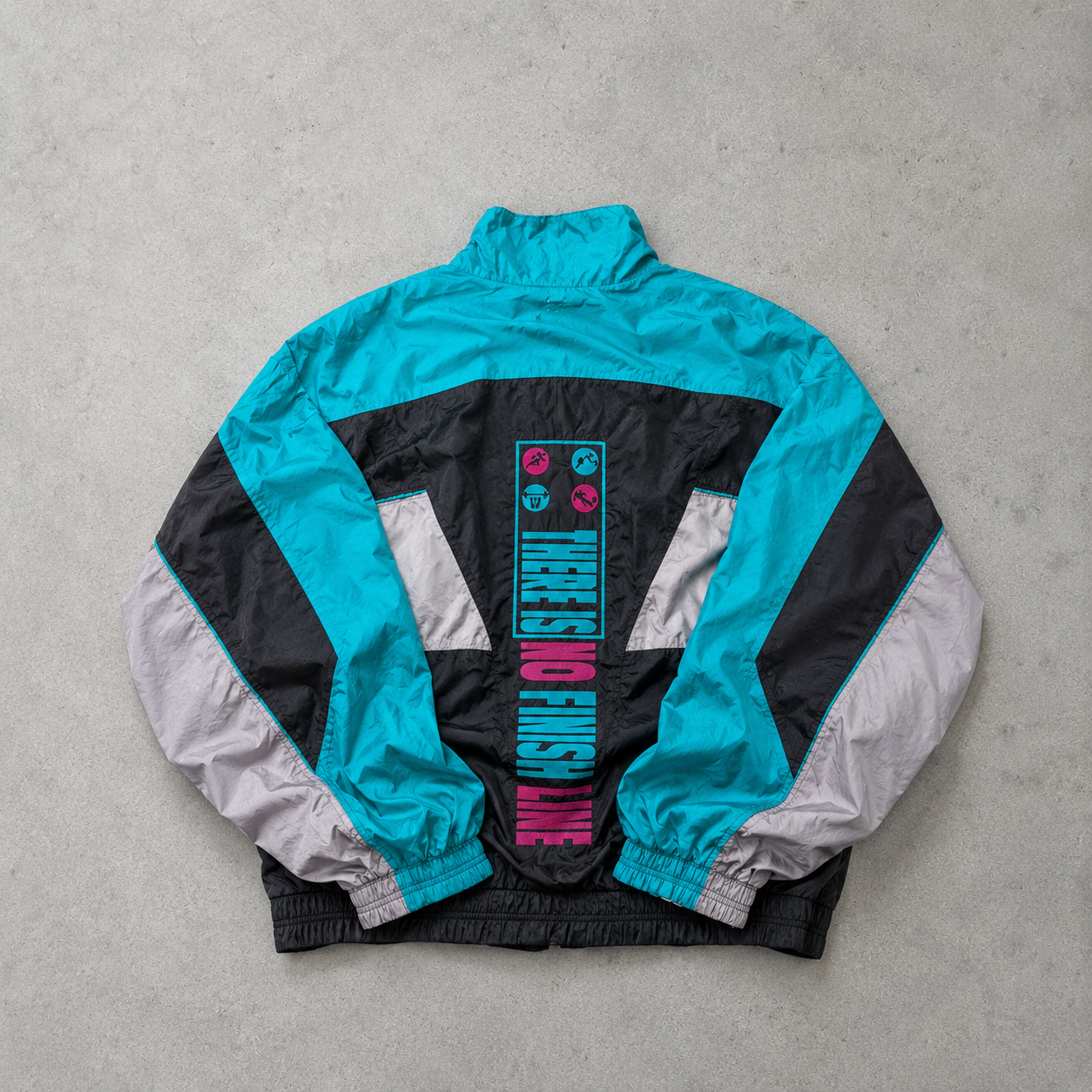 Vintage Nike Windbreaker Black, Grey Rare (XL) Stitched Logo