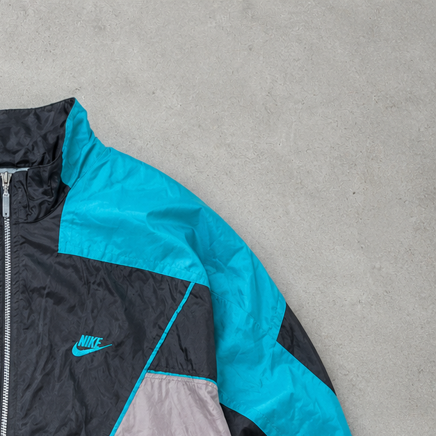 Vintage Nike Windbreaker Black, Grey Rare (XL) Stitched Logo