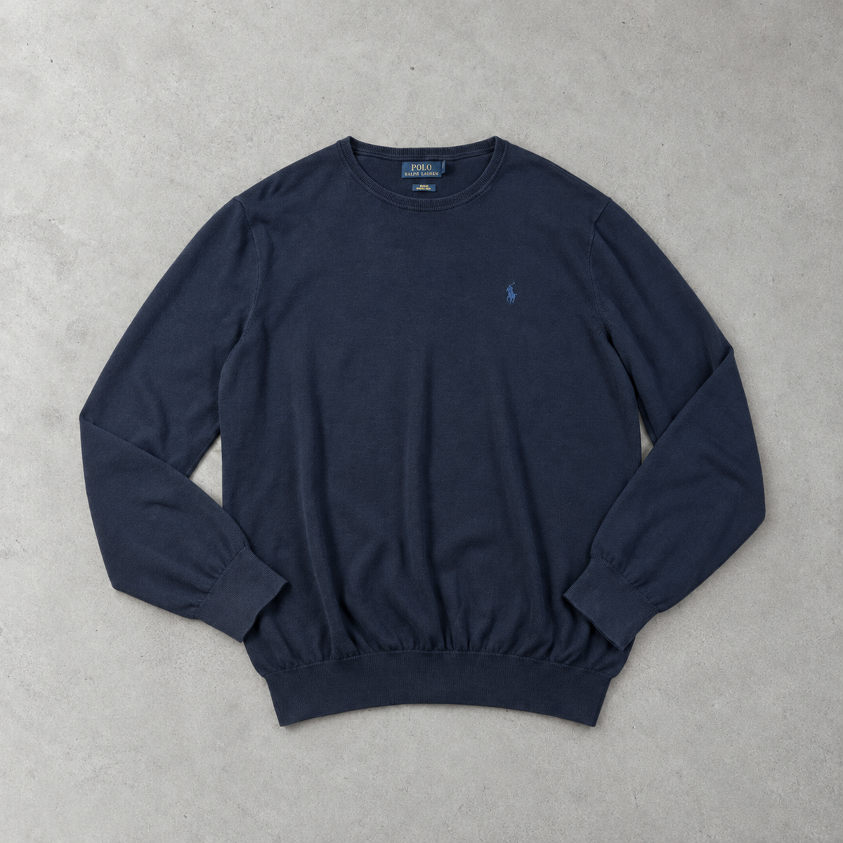 Polo Ralph Lauren Sweater Marineblau Rare (L) Stitched Logo