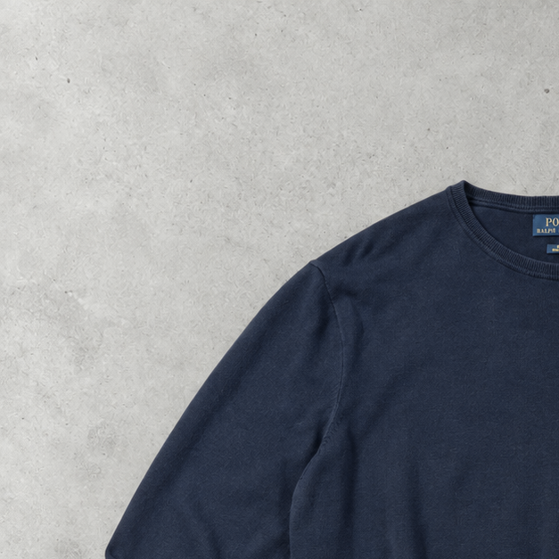 Polo Ralph Lauren Sweater Marineblau Rare (L) Stitched Logo