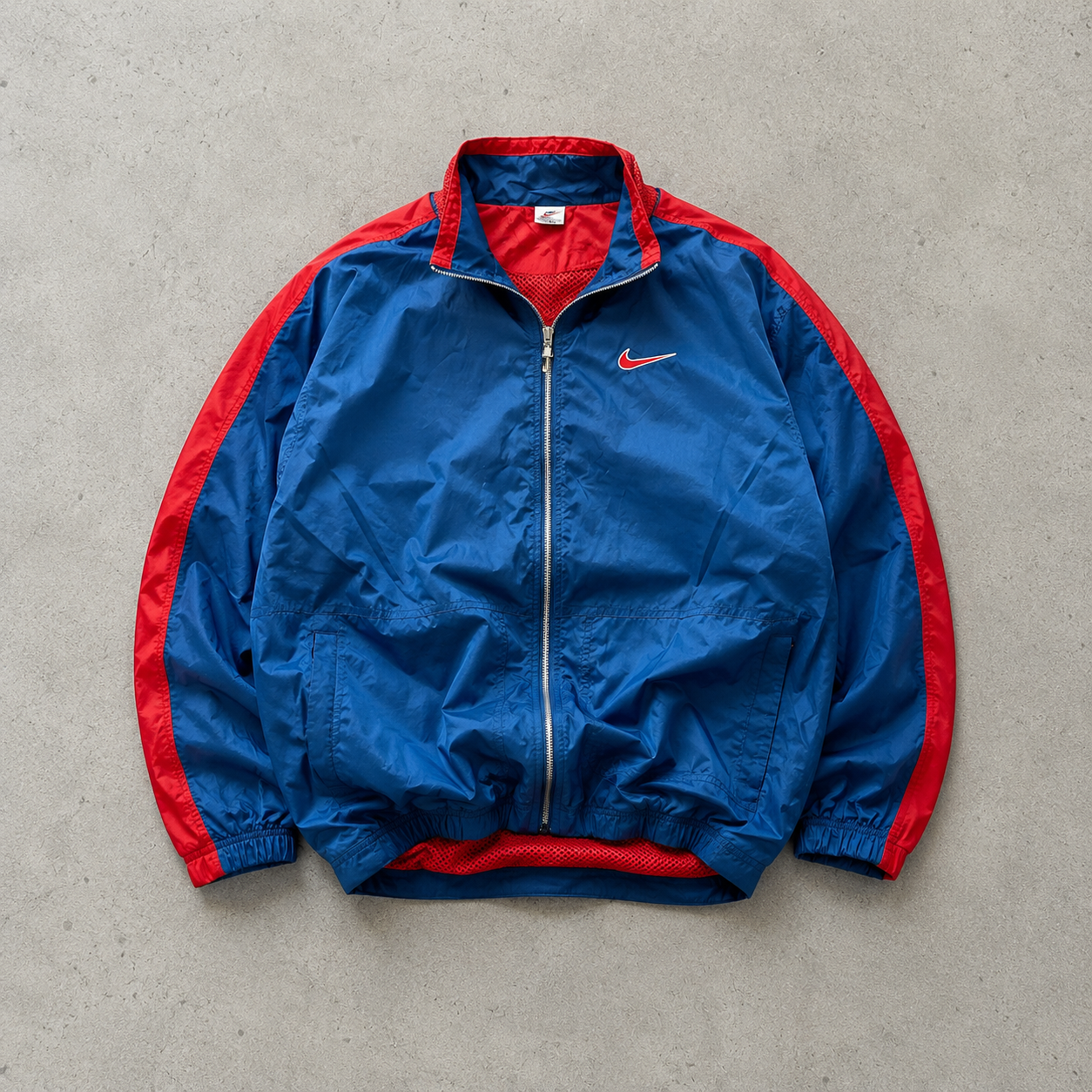 Y2K Nike Windbreaker Marineblau, Red Rare (Size XL)