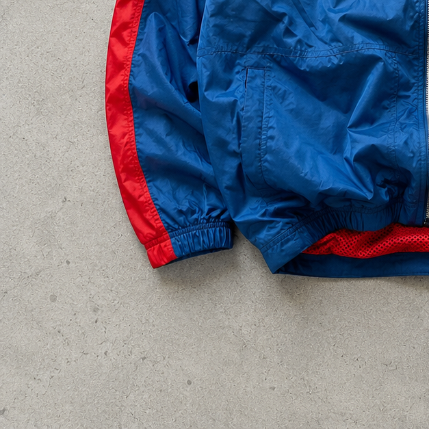 Y2K Nike Windbreaker Marineblau, Red Rare (Size XL)