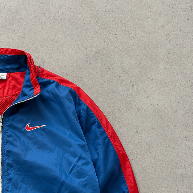 Y2K Nike Windbreaker Marineblau, Red Rare (Size XL)