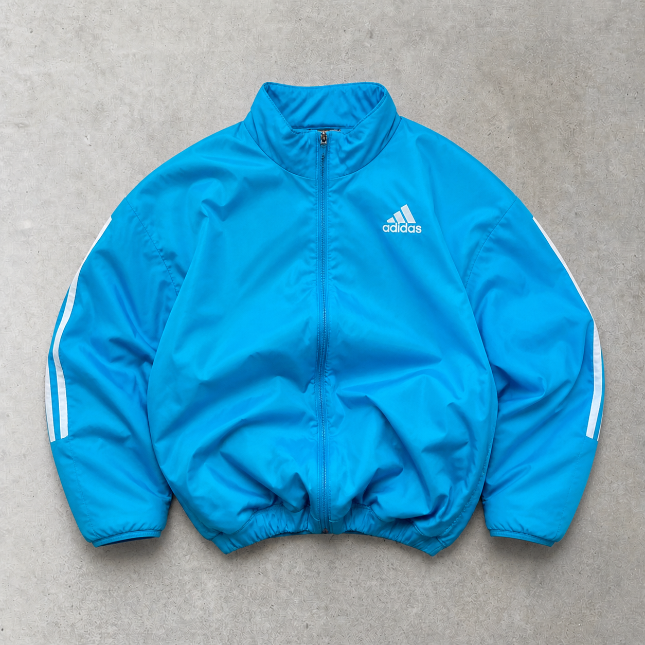 Adidas Windbreaker Hellblau, Orange Rare (L) Stitched Logo