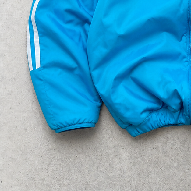 Adidas Windbreaker Hellblau, Orange Rare (L) Stitched Logo