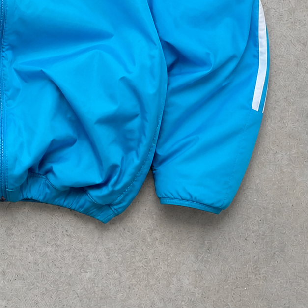 Adidas Windbreaker Hellblau, Orange Rare (L) Stitched Logo