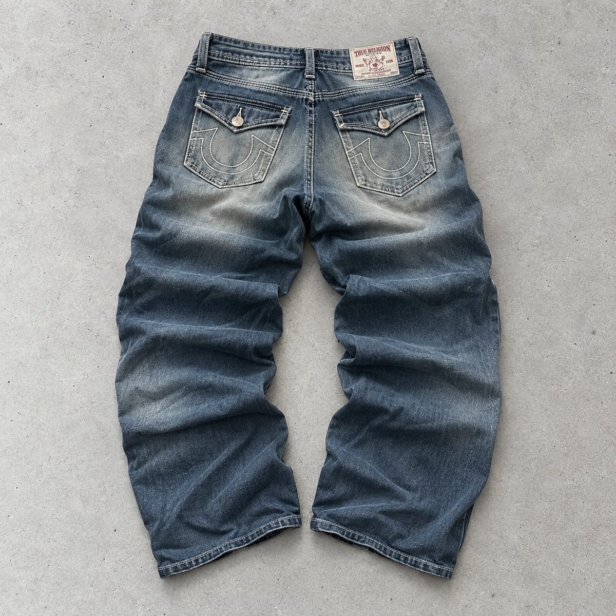 True Religion Jeans Blue Rare Stitched Logo (M)