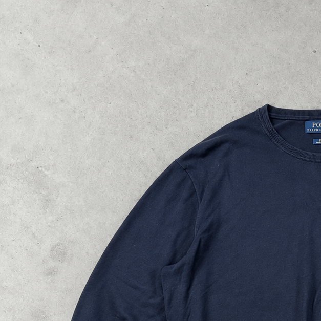 Polo Ralph Lauren Sweater Marineblau Rare (L) Stitched Logo
