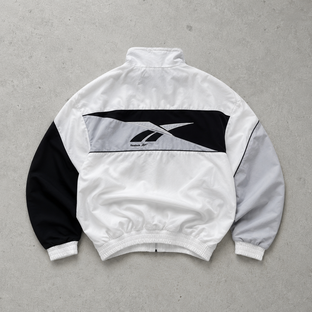 90s Reebok Windbreaker White / Black Limited Stitched Logo (XL)