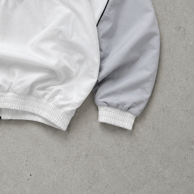 90s Reebok Windbreaker White / Black Limited Stitched Logo (XL)