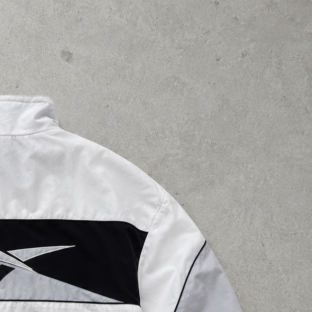 90s Reebok Windbreaker White / Black Limited Stitched Logo (XL)