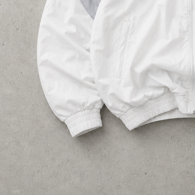 90s Reebok Windbreaker White / Black Limited Stitched Logo (XL)