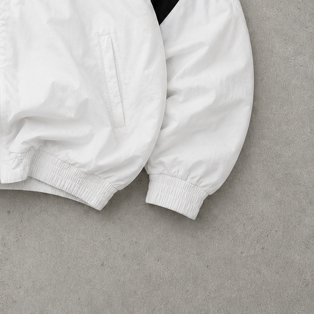 90s Reebok Windbreaker White / Black Limited Stitched Logo (XL)