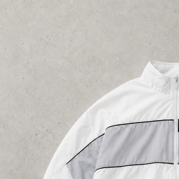 90s Reebok Windbreaker White / Black Limited Stitched Logo (XL)