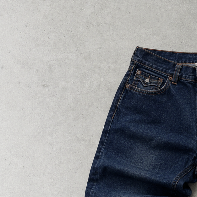 Y2K True Religion Jeans Marineblau, Blau Rare (W31 | DE 46)
