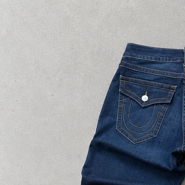 Y2K Vintage True Religion Relaxed Straight Jeans Marineblau Limited (W32 | DE 48)