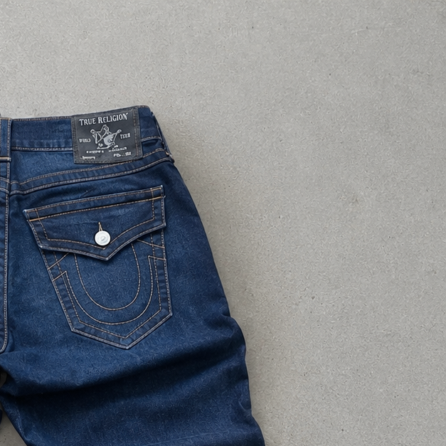 Y2K Vintage True Religion Relaxed Straight Jeans Marineblau Limited (W32 | DE 48)