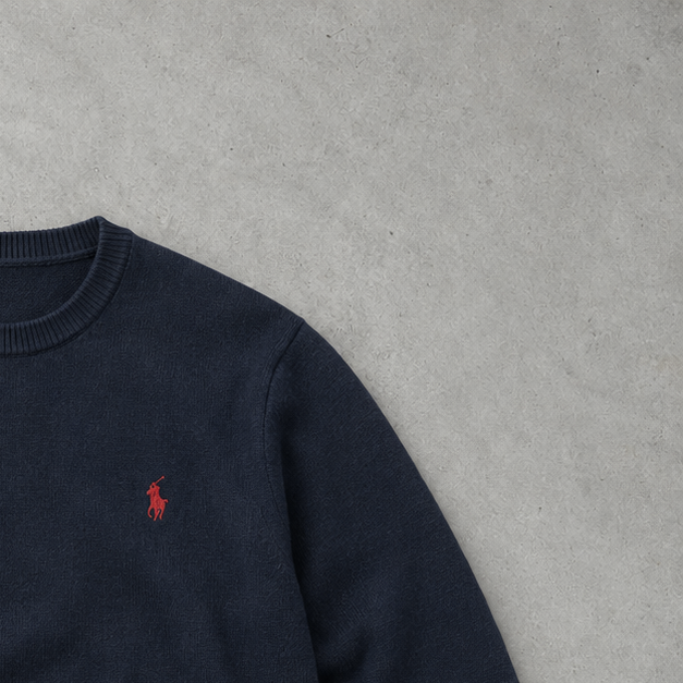 Polo Ralph Lauren Crewneck Sweater Marineblau Rare (XL) Stitched Logo