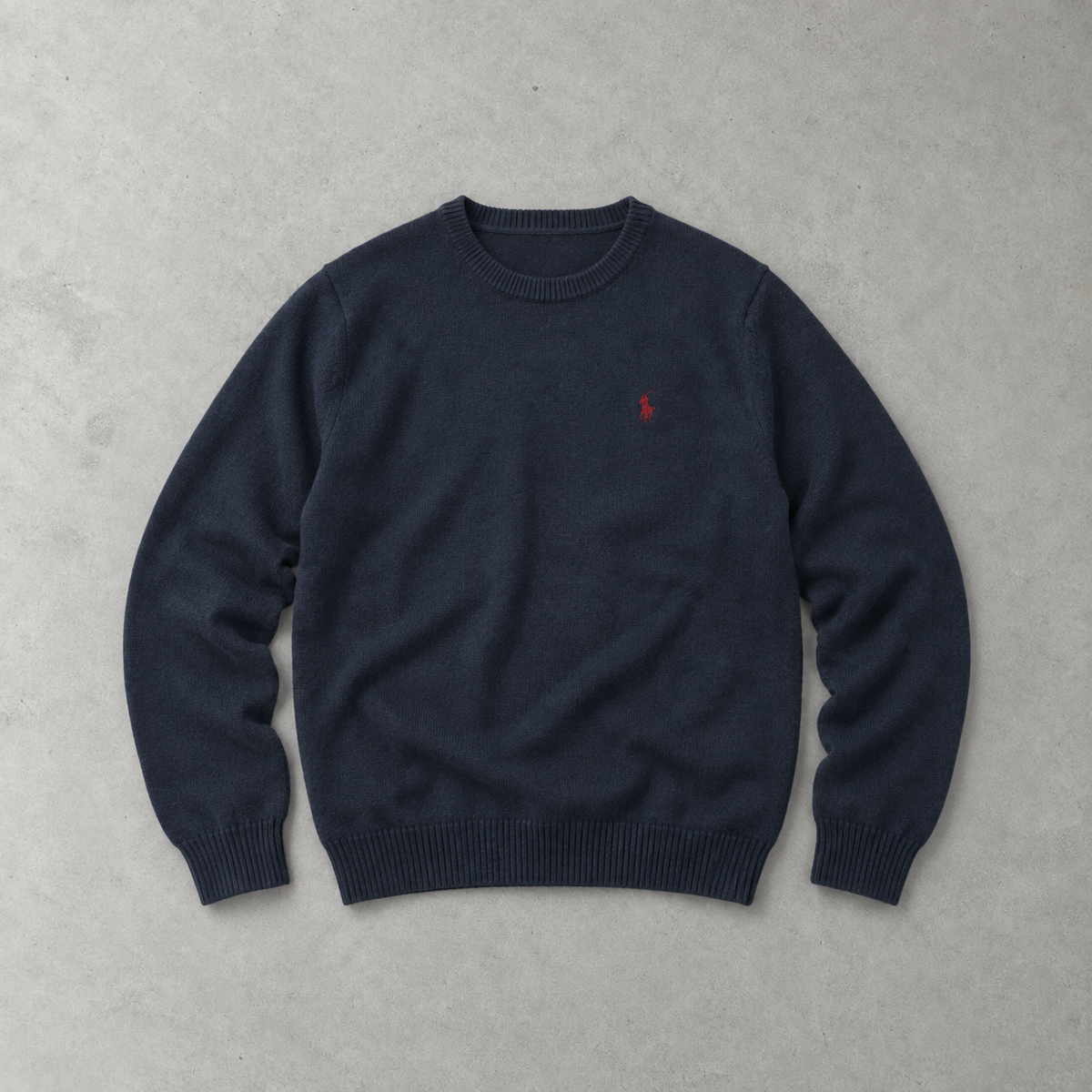 Polo Ralph Lauren Crewneck Sweater Marineblau Rare (XL) Stitched Logo