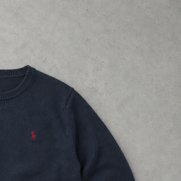 Polo Ralph Lauren Crewneck Sweater Marineblau Rare (XL) Stitched Logo