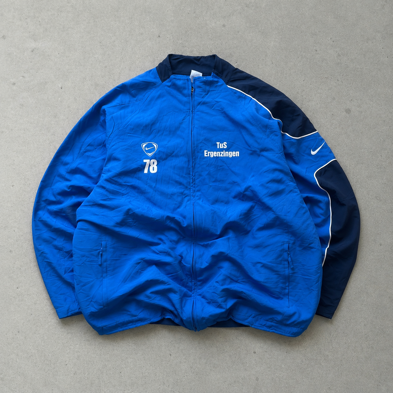 2000 Nike Track Jacket Marineblau, Blue Rare Stitched Logo (Size L)