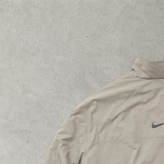 00s Nike Jacket Beige Rare Stitched Logo (Size L)