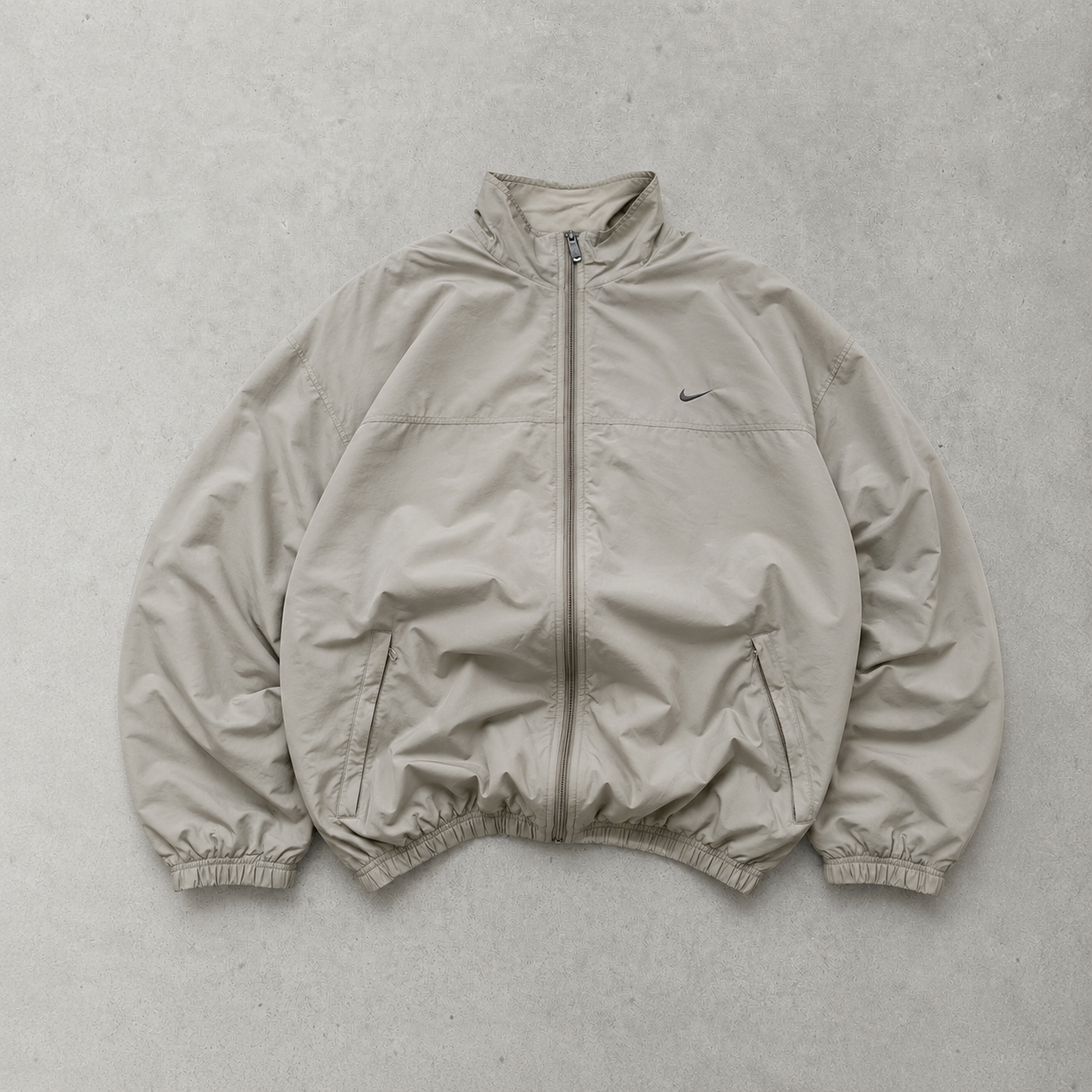 00s Nike Jacket Beige Rare Stitched Logo (Size L)