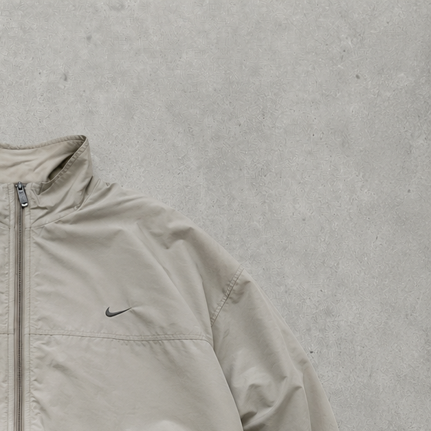 00s Nike Jacket Beige Rare Stitched Logo (Size L)