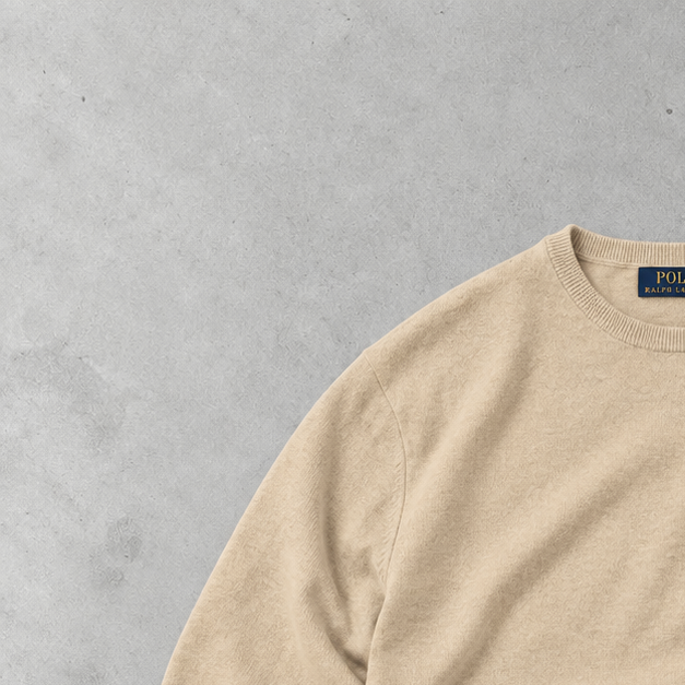 Ralph Lauren Sweater Beige Stitched Logo Limited (XL)