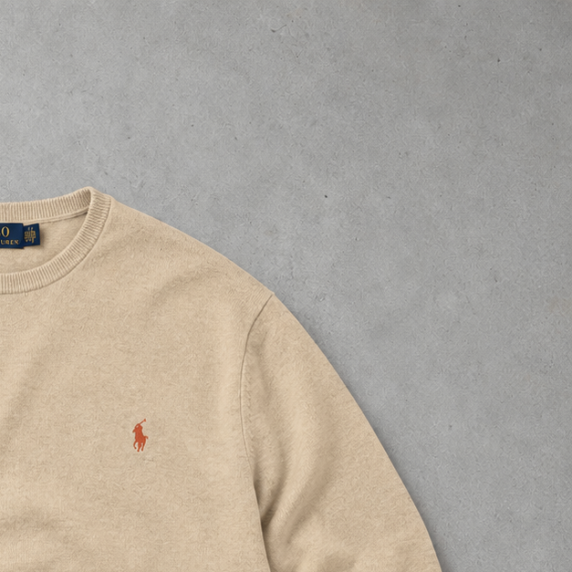 Ralph Lauren Sweater Beige Stitched Logo Limited (XL)