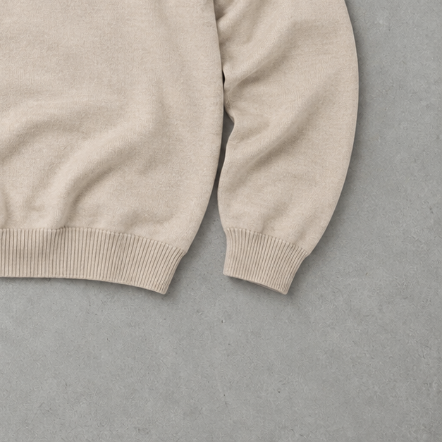 Ralph Lauren Sweater Beige Stitched Logo Rare (XL)