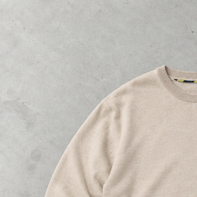 Ralph Lauren Sweater Beige Stitched Logo Rare (XL)