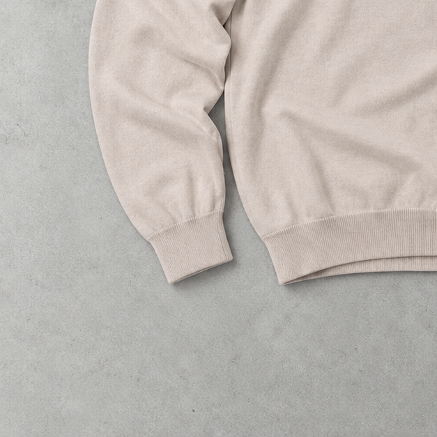 Ralph Lauren Sweater Beige Stitched Logo Rare (XL)