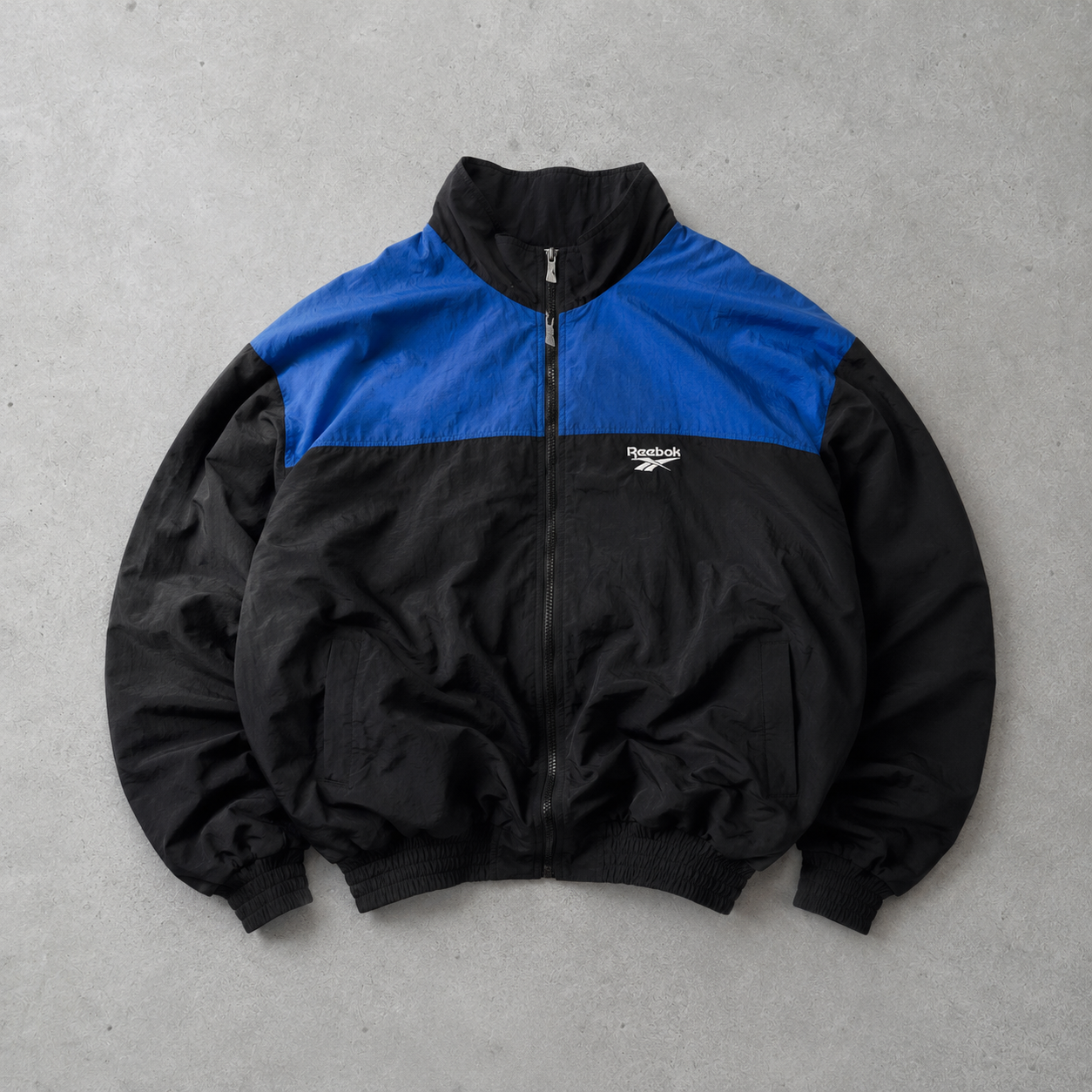 90s Y2K Reebok Windbreaker Blue / Black Limited (XL)