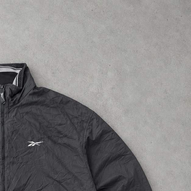 90s Reebok Track Jacket Schwarz Limited Stitched Logo (M)