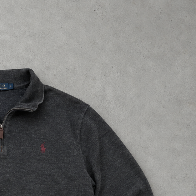 Ralph Lauren Half-Zip Sweater Grau Rare (L)