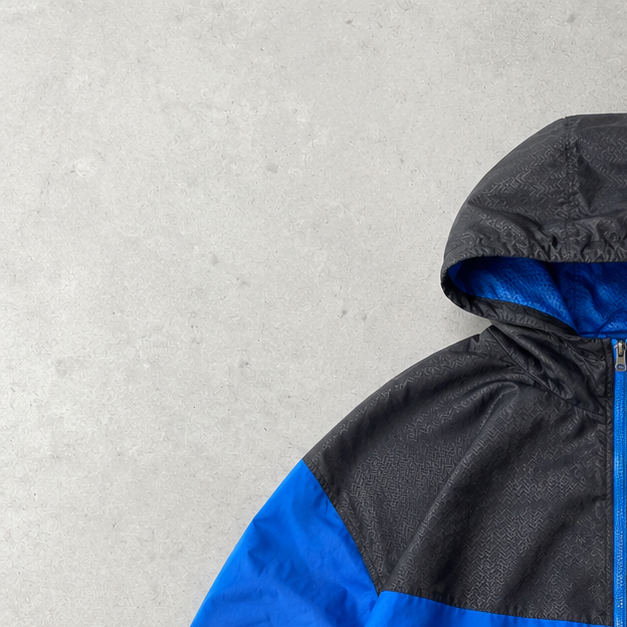 Y2K Nike Hoodie Blue Black Rare (L) Stitched Logo