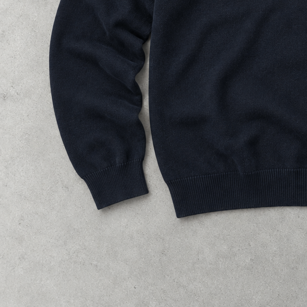 Y2K Polo Ralph Lauren Sweater Marineblau Rare (L) Stitched Logo