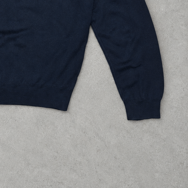 Y2K Polo Ralph Lauren Sweater Marineblau Rare (L) Stitched Logo