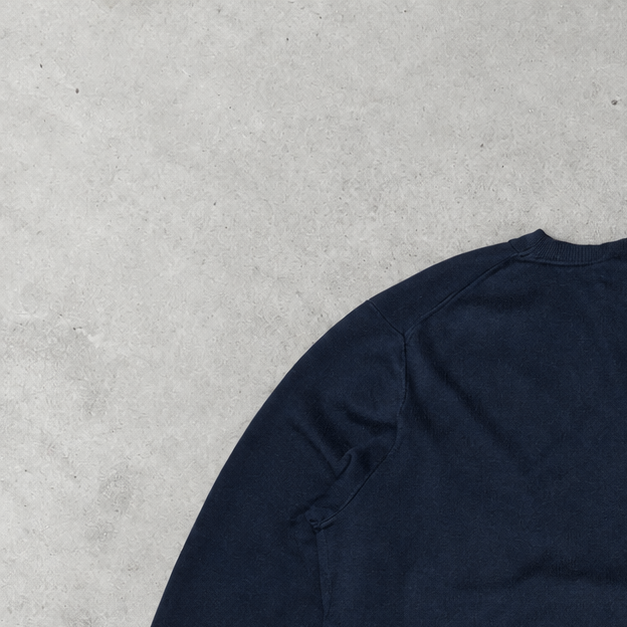 Y2K Polo Ralph Lauren Sweater Marineblau Rare (L) Stitched Logo