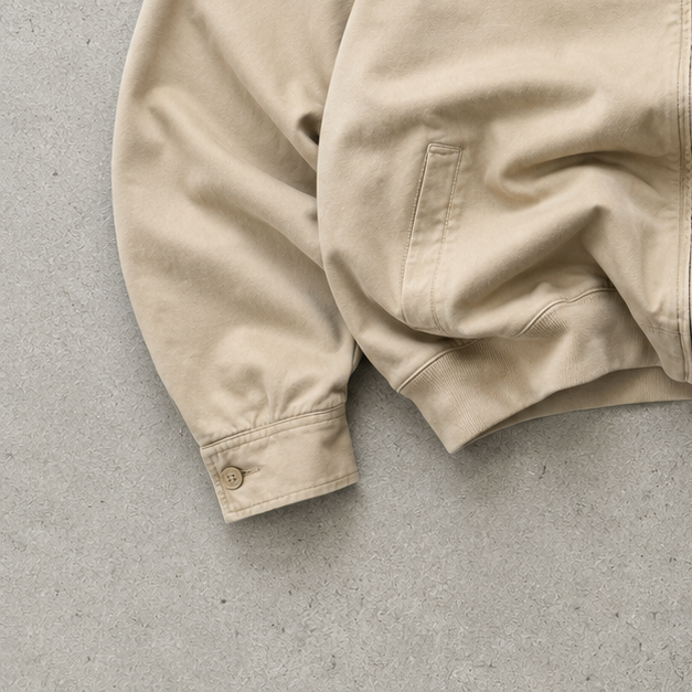 Ralph Lauren Harrington Jacket Beige Rare Stitched Logo (S)
